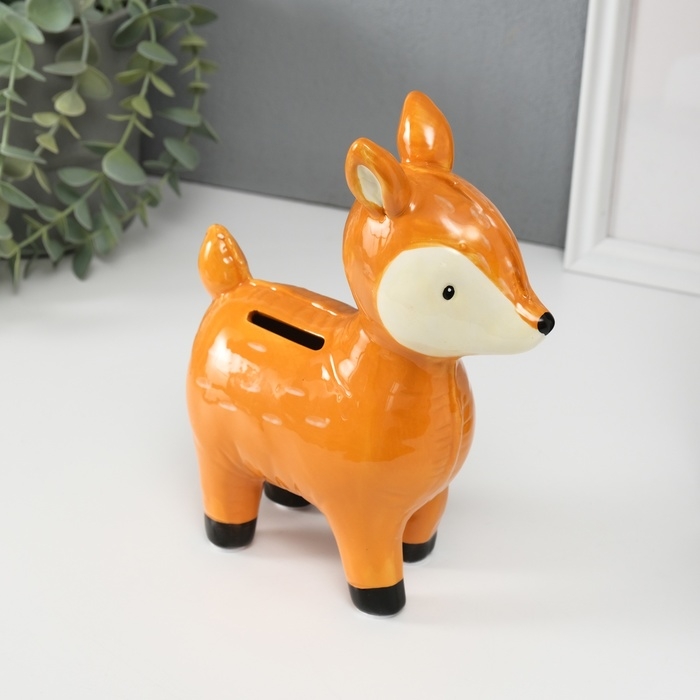 Копилка керамика  Копилка керамика "Оленёнок-шарик" 6,9х16,9х20,5 см