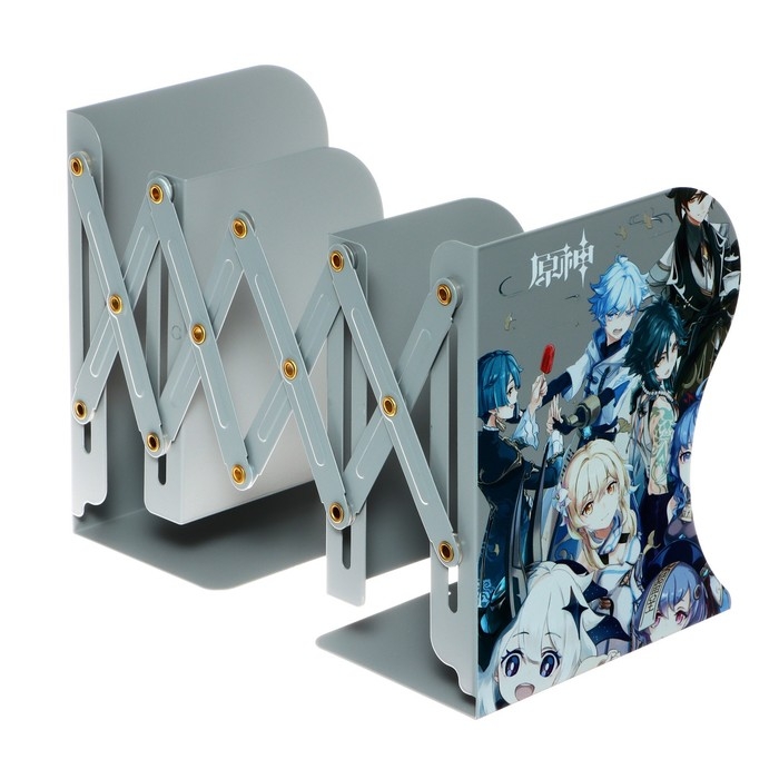Подставка для книг раздвижная  Подставка для книг раздвижная "Аниме", 3 отделения, металлическая, МИКС