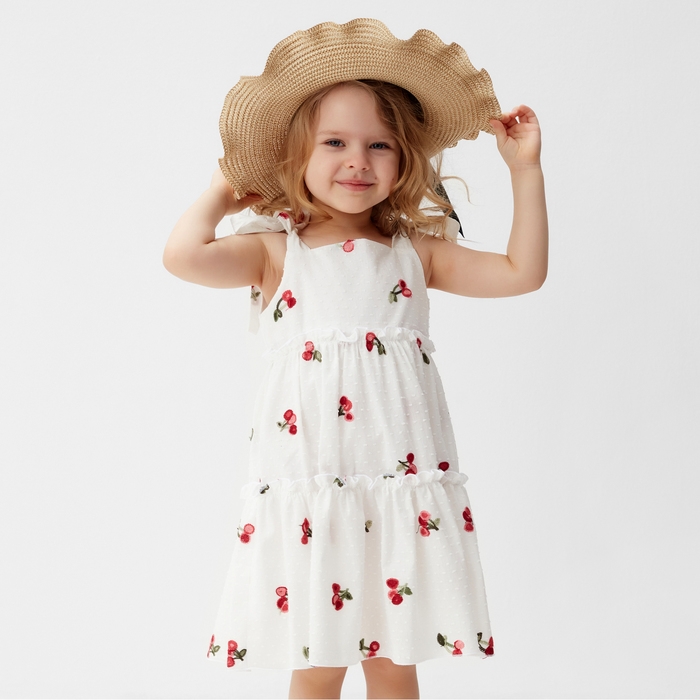 Сарафан для девочки MINAKU, цвет белый, рост 104 см Сарафан для девочки MINAKU, цвет белый, рост 104 см