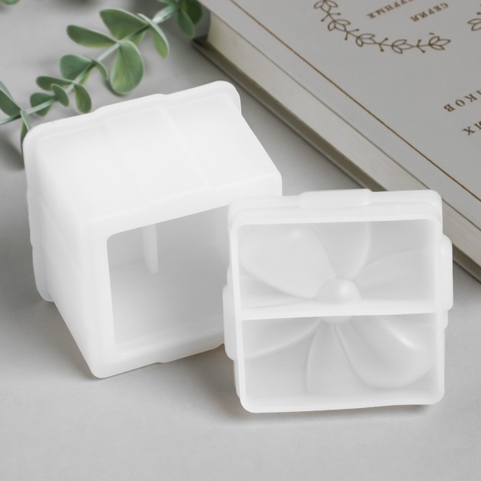 Молд силикон Молд силикон "Шкатулка - бантик прямоугольная" с крышкой 7,7х7,6х6,6 см