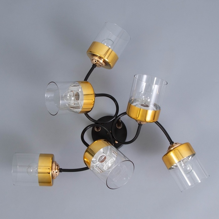 Люстра Люстра "Гардера" 6х60Вт Е27 Коричневый, золото 70,5х32,5х21см