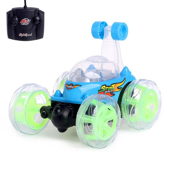 Перевёртыш радиоуправляемый «Трюкач», подсветка колёс, работает от аккумулятора, цвет синий Перевёртыш радиоуправляемый «Трюкач», подсветка колёс, работает от аккумулятора, цвет синий