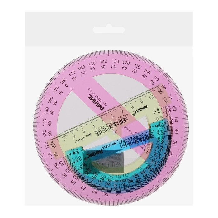 Набор транспортиров 3 штуки, Calligrata 180/360 градусов, 10/12/14 см, прозрачные, чертёжные, МИКС Набор транспортиров 3 штуки, Calligrata 180/360 градусов, 10/12/14 см, прозрачные, чертёжные, МИКС