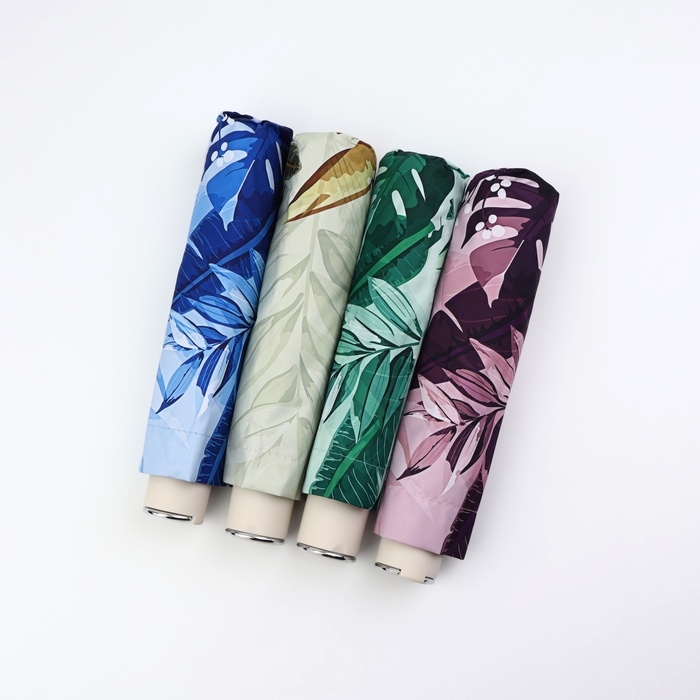 Зонт механический «Листья», эпонж, 4 сложения, 8 спиц, R = 48/55 см, D = 110 см, цвет МИКС Зонт механический «Листья», эпонж, 4 сложения, 8 спиц, R = 48/55 см, D = 110 см, цвет МИКС