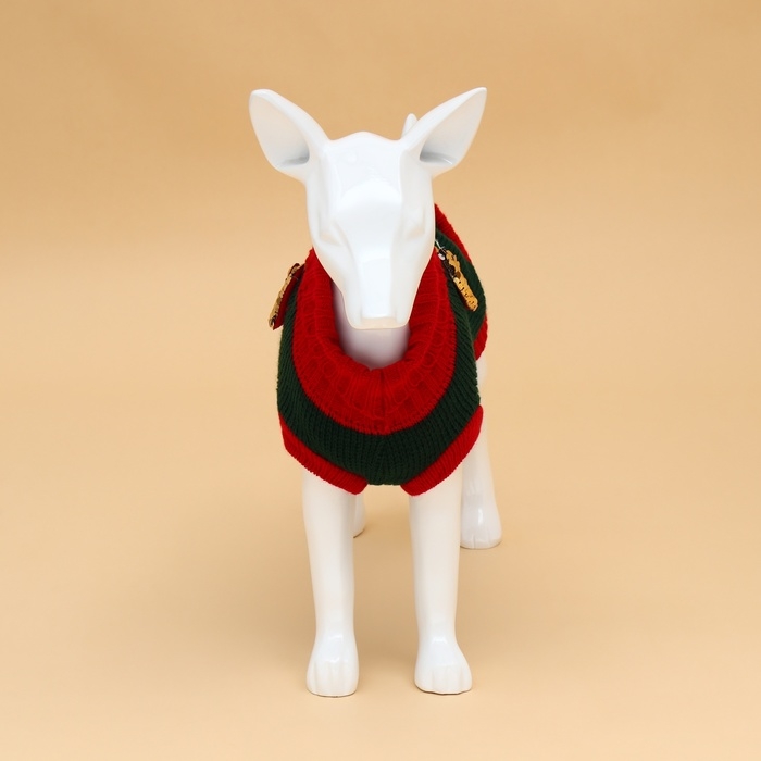 Свитер  Свитер "Рога удачи", размер L (ДС 35 см, ОШ 29, ОГ 29-49), зелёный