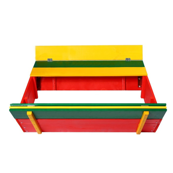 Песочница деревянная, с крышкой, 130 × 130 × 35 см, сосна, крашеная Песочница деревянная, с крышкой, 130 × 130 × 35 см, сосна, крашеная