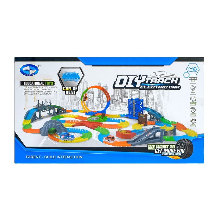 Автотрек «Магический Трек», гибкий, светится в темноте, 198 деталей, поворот Автотрек «Магический Трек», гибкий, светится в темноте, 198 деталей, поворот