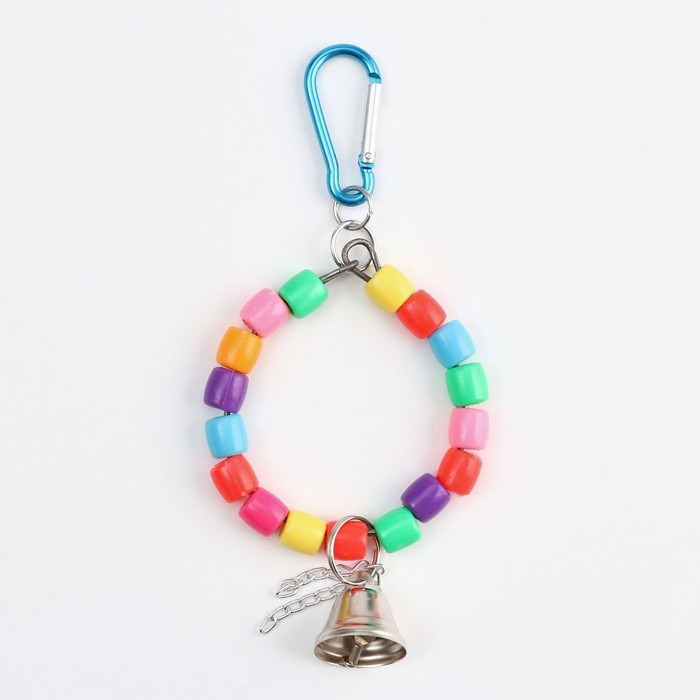 Игрушка для птиц Игрушка для птиц "Кольцо из бусин" с колокольчиком, 8 х 20 см