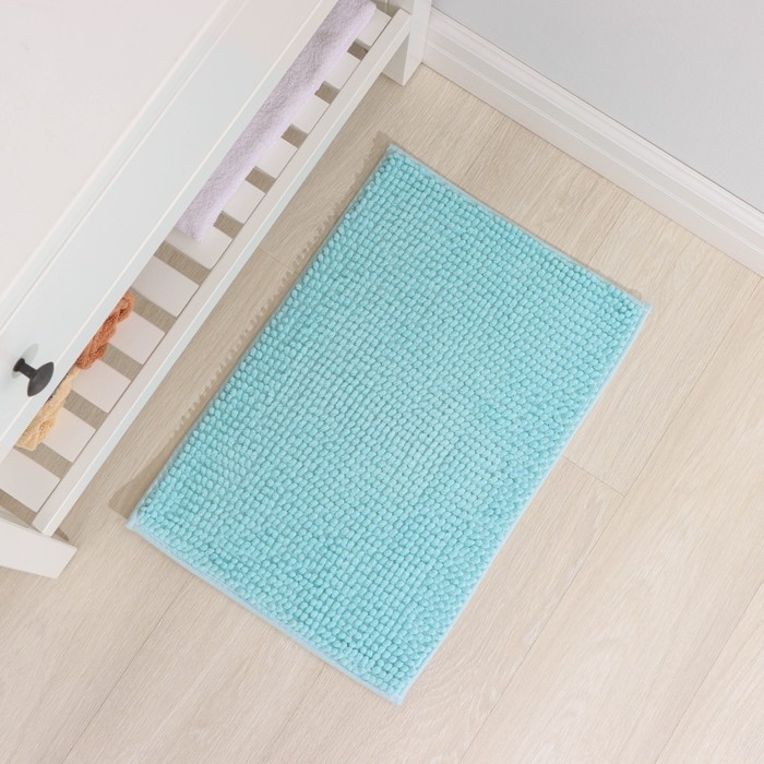 Коврик для дома Доляна «Букли», 40×60 см, цвет голубой Коврик для дома Доляна «Букли», 40×60 см, цвет голубой