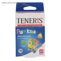 Лейкопластырь бактерицидный Teneris "Fun Kids" с ионами серебра на полимерной основе. 20 шт