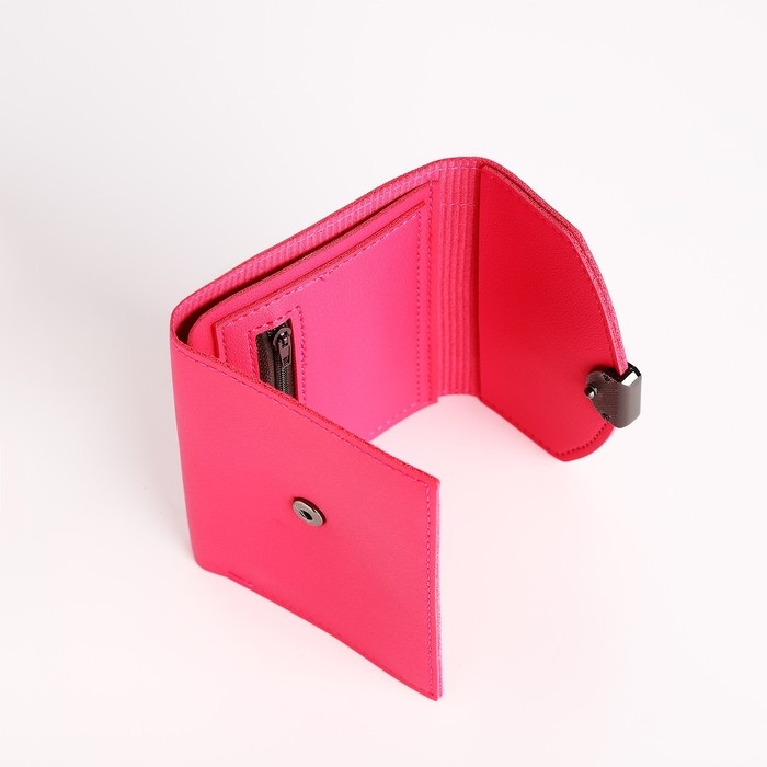 Кошелёк женский на кнопке, цвет розовый Кошелёк женский на кнопке, цвет розовый