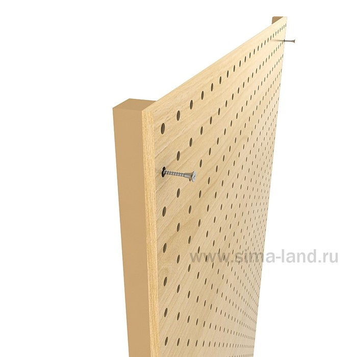 Настенная перфорированная панель односторонняя 60×0,6×180 см, шаг 2,5 см, цвет чёрный