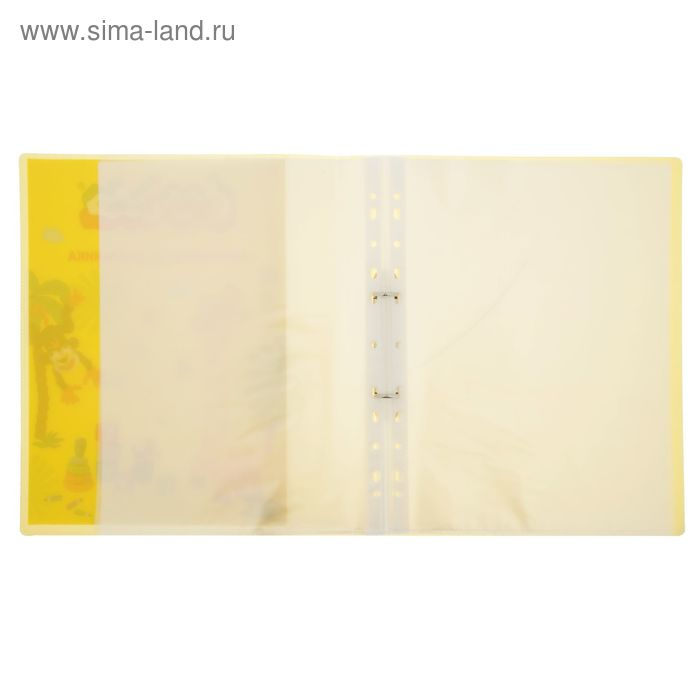 Папка-портфолио для дошкольника Папка-портфолио для дошкольника "Каляка-Маляка" А4, 20 файлов, пластик, 2 кольца, жёлтый
