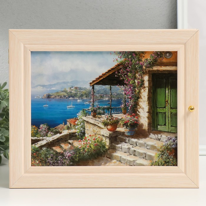 Ключница Ключница "Дом у моря" молочный дуб 26х31 см МИКС