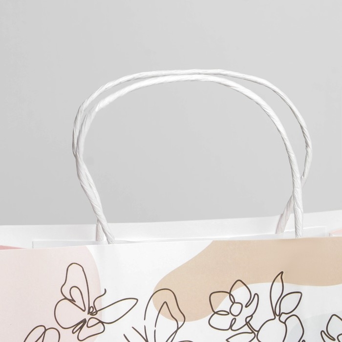 Пакет подарочный крафт, упаковка, «Нюд», 28 х 32 х 15 см