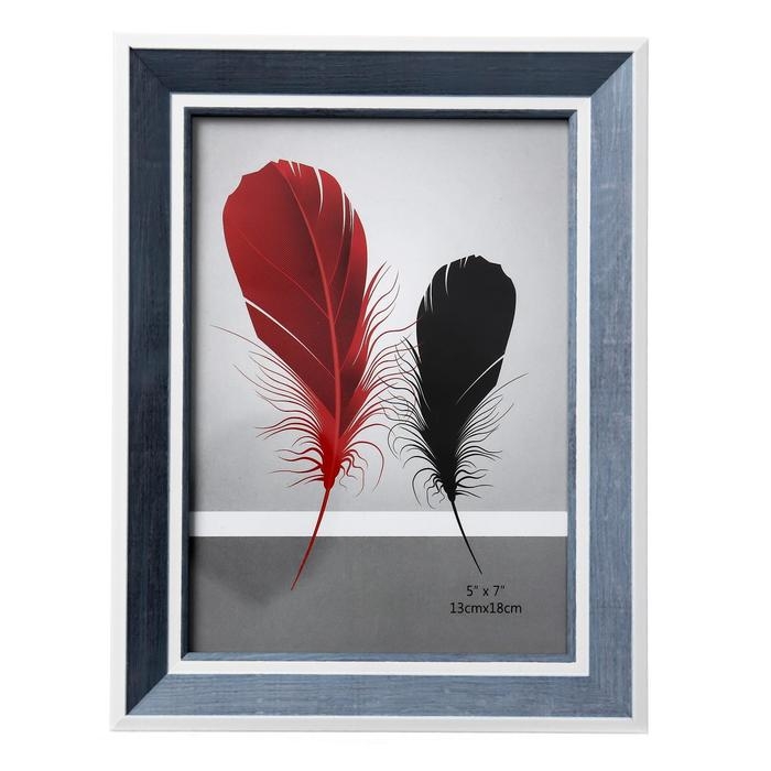 Фоторамка пластик 13х18 см Фоторамка пластик 13х18 см "Серая древесина с двойной белой рамкой" 21,8х16,7 см