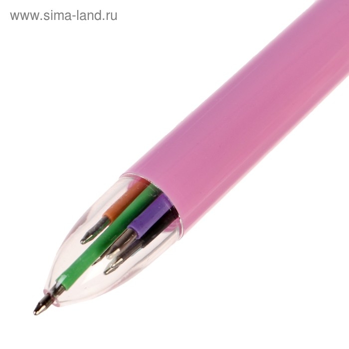 Ручка шариковая автоматическая 6-ти цветная Ручка шариковая автоматическая 6-ти цветная "Единорог на луне", МИКС