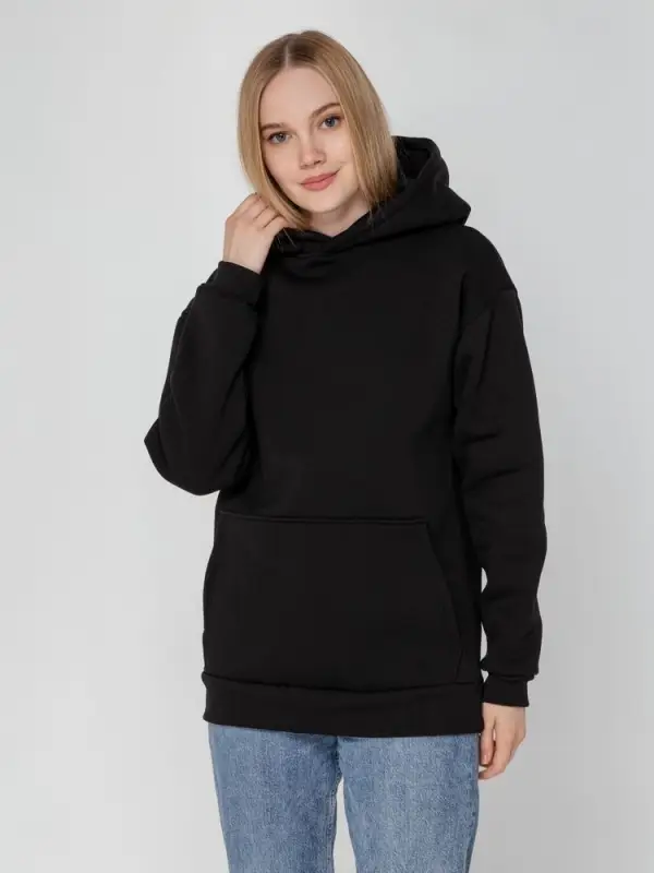 Худи унисекс Full Swing, черное, размер XS/S Худи унисекс Full Swing, черное, размер XS/S