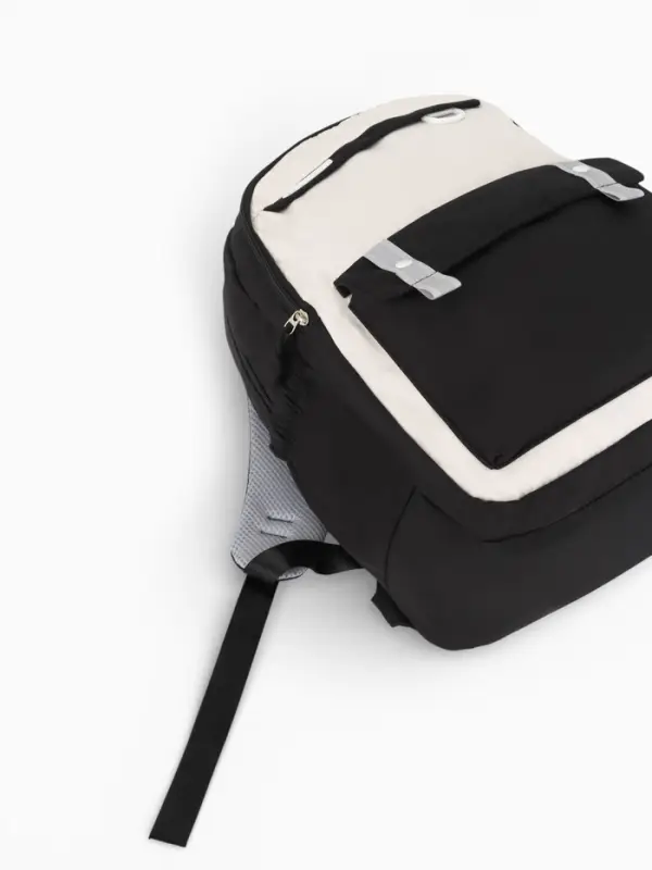 Рюкзак 31*14*44 см,2 отд.3 н/карм+пенал, Комби черный/беж