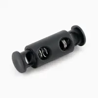 Фиксатор для шнура, двойной, d=5 мм, 11&times;33 мм, 30 шт., чёрный