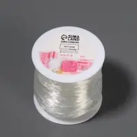 Нить для плетения, эластичная, 100&plusmn;1 м, d=1 мм, прозрачная