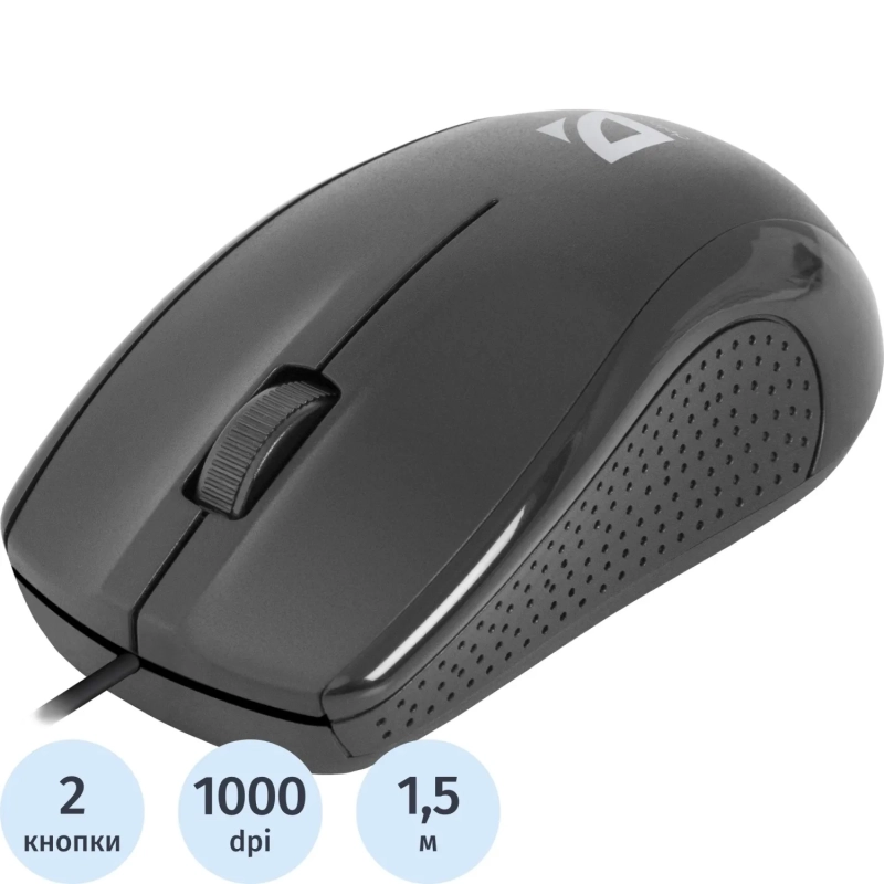 Мышь компьютерная Defender Optimum MB-160 черн,3кн,проводн. 1000dpi (52160)