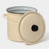 Кастр.цил.борт. 12л (слоновая)Без декора