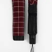 Зонт механический &laquo;Крупная клетка&raquo;, эпонж, 4 сложения, 8 спиц, R=47/55 см, d=94 см, МИКС