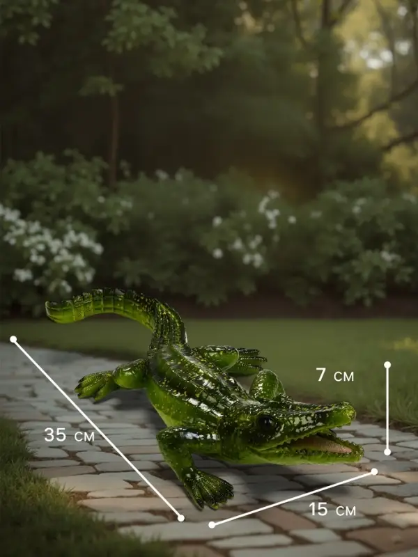 Садовая фигура из полистоуна &laquo;Крокодил&raquo;, 35&times;15&times;7 см, Greengo