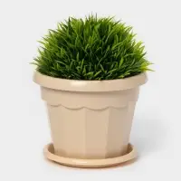 Горшок для цветов с поддоном Доляна «Эрика», 0,7 л, цвет пудровый Горшок для цветов с поддоном Доляна «Эрика», 0,7 л, цвет пудровый