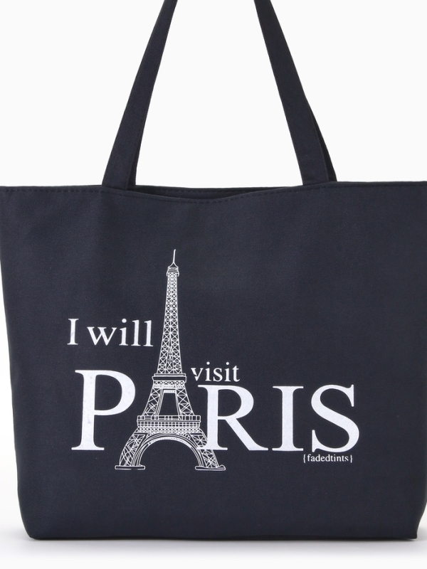 Шопер PARIS, 42*9*32, отдел на молнии, подклад, черный/белый Шопер PARIS, 42*9*32, отдел на молнии, подклад, черный/белый