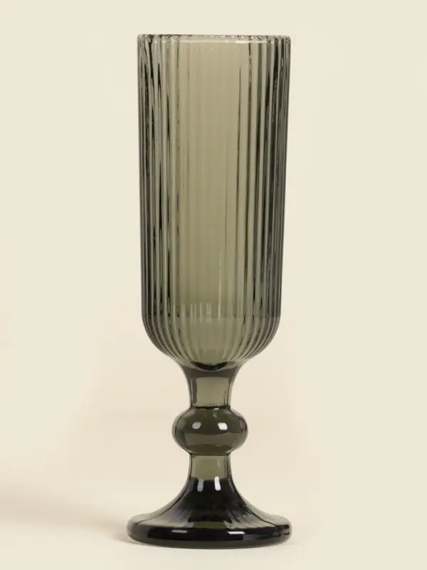 Бокалы для шампанского SL Home &laquo;Модерн&raquo;, 150 мл, 5.5&times;18.5 см, набор 2 шт., стекло, графитовые