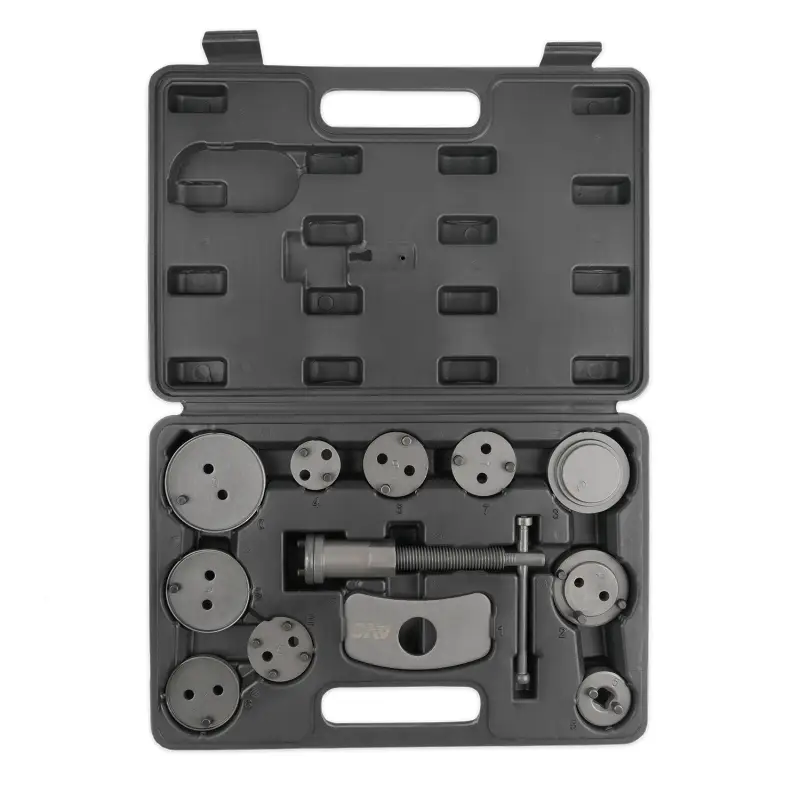 Набор для сведения поршней тормозных цилиндров (12 предметов) в кейсе AVS DBC-04