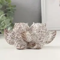 Фигурка полистоун &laquo;Совушки: объятия, с золотыми глазами&raquo;, 6.5&times;13&times;3.5 см