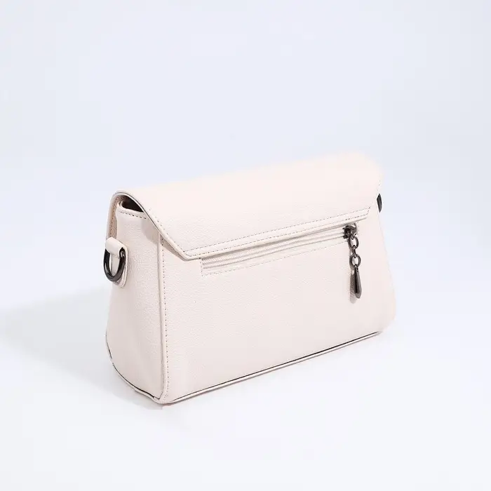 Сумка женская мессенджер на магните, 24&times;10&times;15 см, однотонная, белая