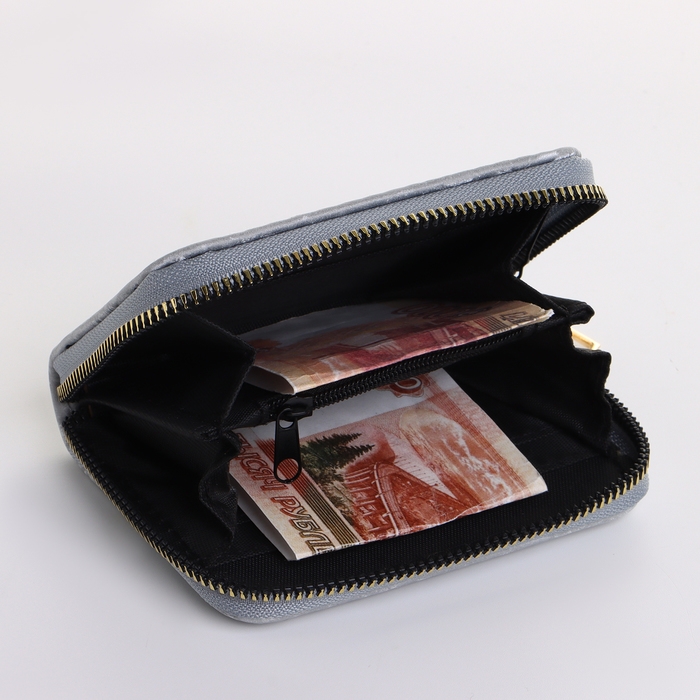 Кошелёк женский на молнии, цвет серый Кошелёк женский на молнии, цвет серый