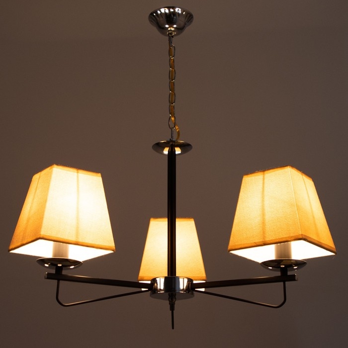 Люстра Люстра "Жозефина" 3хЕ14 40Вт чёрно-хромовый 58х58х34 см BayerLux