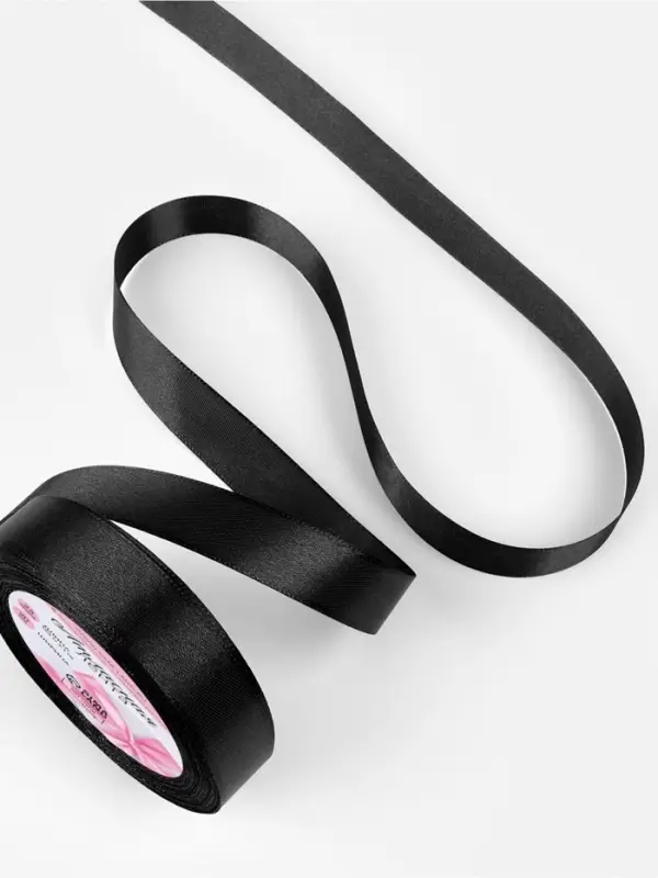 Лента атласная, 20 мм, 23&plusmn;1 м, чёрная №39