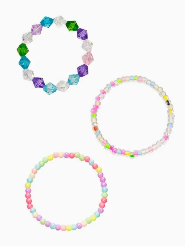 Браслет детский «Выбражулька», 3 шт. набор, бусины граненые, цветной Браслет детский «Выбражулька», 3 шт. набор, бусины граненые, цветной