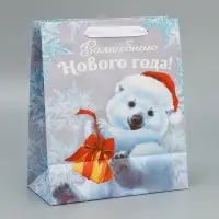 Пакет подарочный новогодний крафтовый «Мишутка», ML 23 х 27 х 11.5 см Пакет подарочный новогодний крафтовый «Мишутка», ML 23 х 27 х 11.5 см