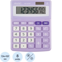 Калькулятор настольный КОМП Attache, AС-223P,8р,дв. пит, фиолет,134x107x34