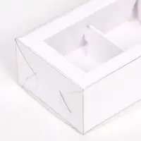 Коробка складная с прозрачной крышкой, 10×6×3.5 см, белая