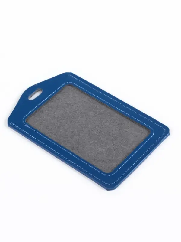 Бейдж - карман вертикальный, 70&times;100 мм, ПВХ, синий