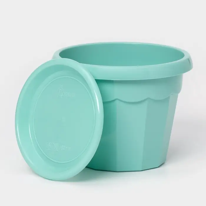 Горшок для цветов с поддоном Доляна &laquo;Эрика&raquo;, 0,7 л, цвет бирюзовый