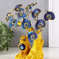 Фигурка от сглаза &laquo;Дерево с цветами-сердечками, с совой&raquo;, 7&times;13&times;22.5 см