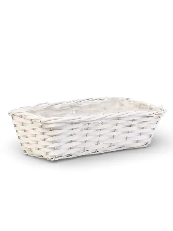 Корзина плетеная (ива)  37 х 15 х 10/30  см белый