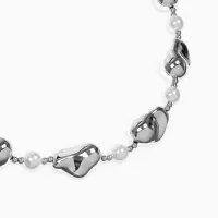 Бусы &laquo;Жемчуг Борокко&raquo;, белые в серебре 40 см