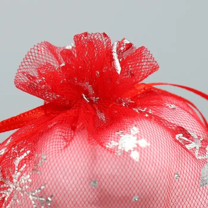 Мешочек подарочный органза «Танец снежинок», тиснение, органза, 10 х 12 см +/- 1.5 см Мешочек подарочный органза «Танец снежинок», тиснение, органза, 10 х 12 см +/- 1.5 см