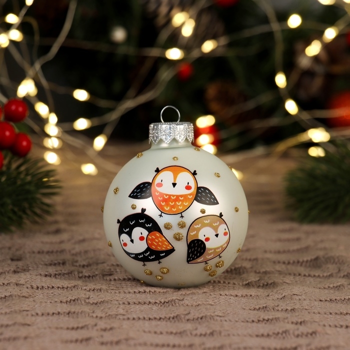 Шар Шар "Веселая совушка", 65 мм., в подарочной упаковке