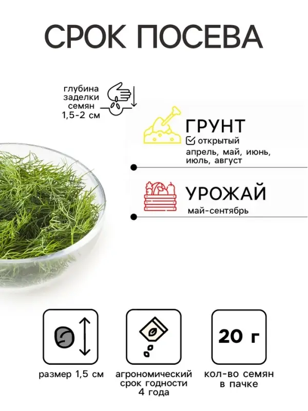 Семена ХХХL Укроп "Обильнолистный", 20 г